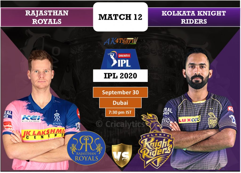 IPL 2020 Match 12 RR vs KKR predicted 11, preview, and top players