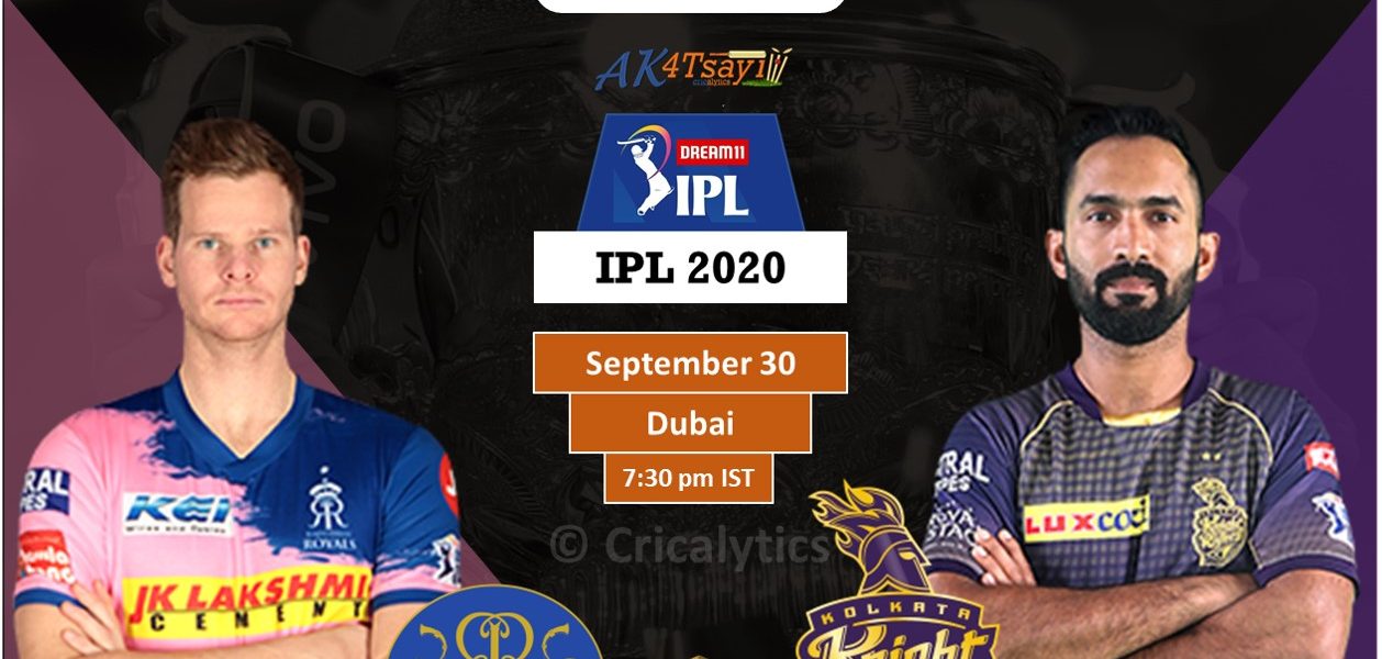 IPL 2020 Match 12 RR vs KKR predicted 11, preview, and top players