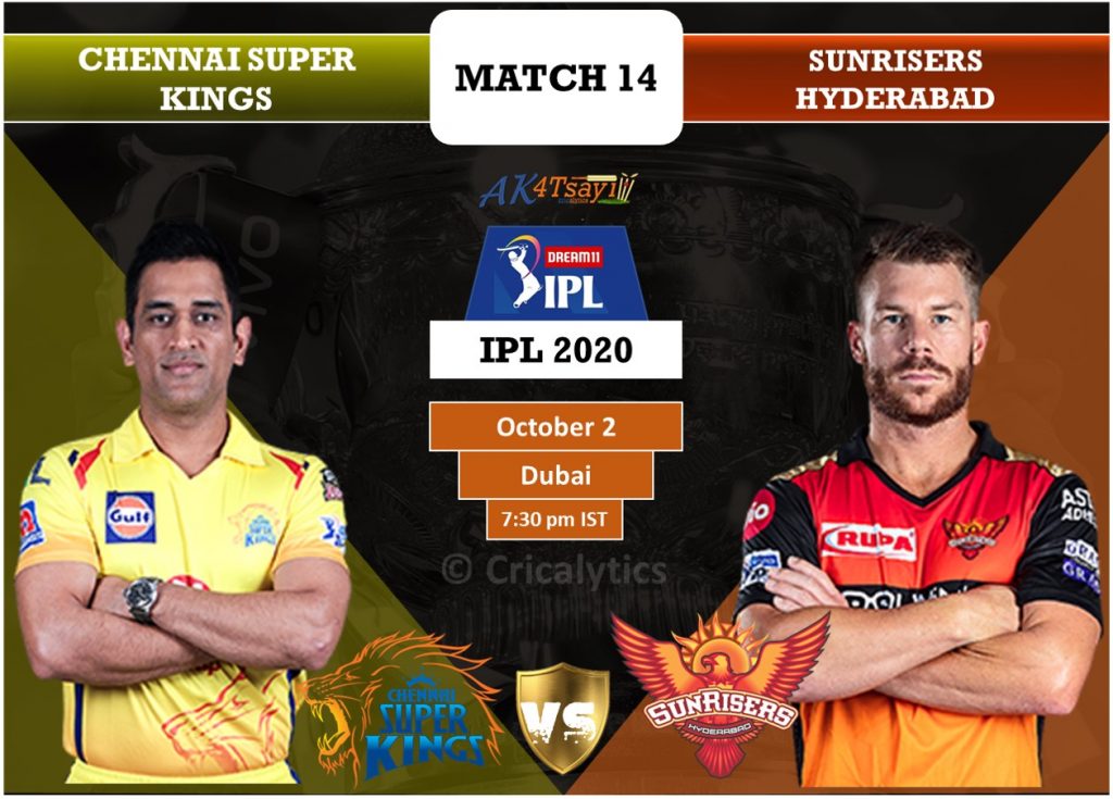 IPL 2020 Match 14 CSK vs SRH predicted 11, preview, and top key players