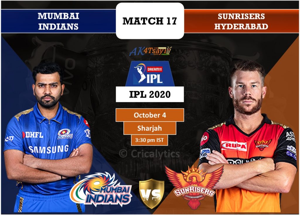 IPL 2020 Match 17 MI vs SRH predicted 11, preview, and top players