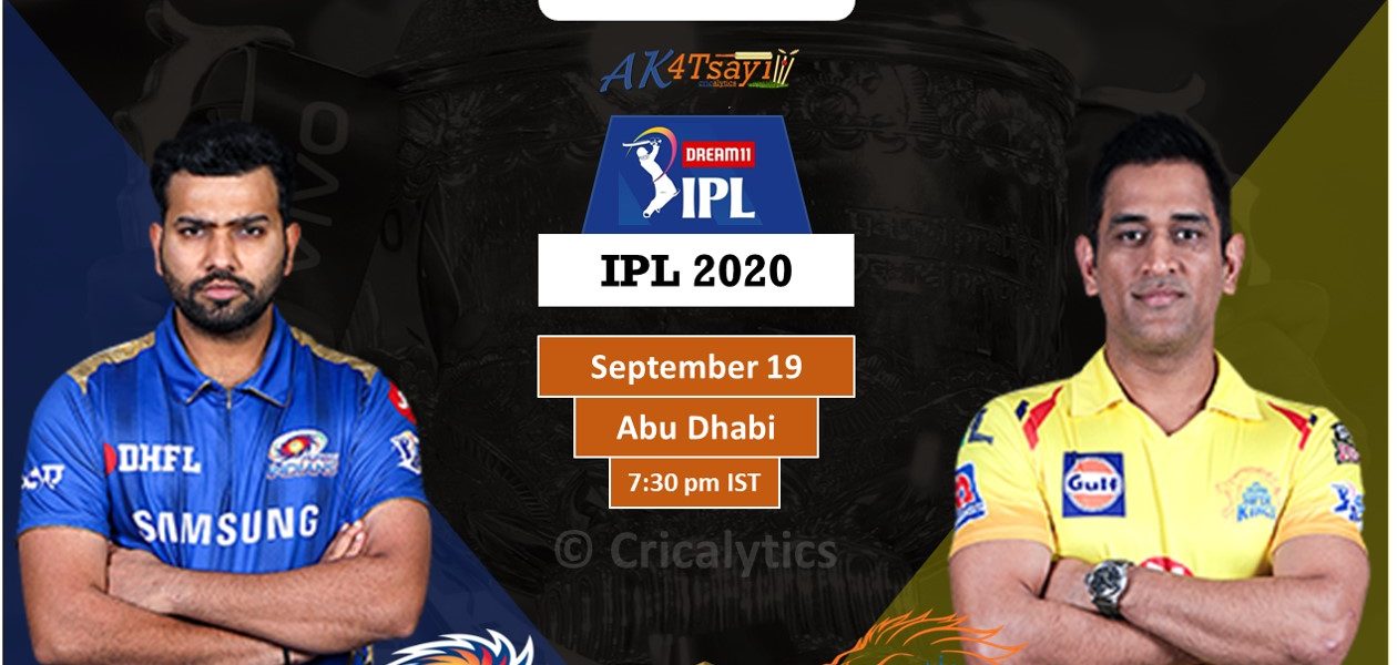 IPL 2020 UAE Match 1 MI vs CSK Predicted 11 and Preview
