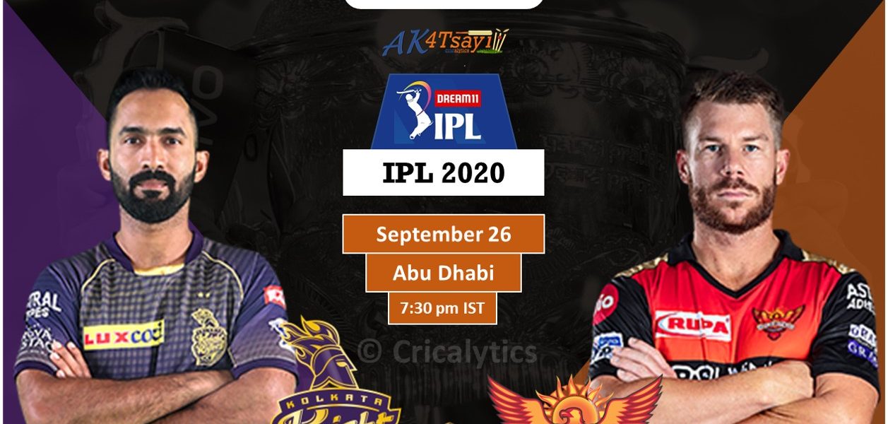 IPL 2020 UAE Match 8 KKR vs SRH predicted 11 and preview