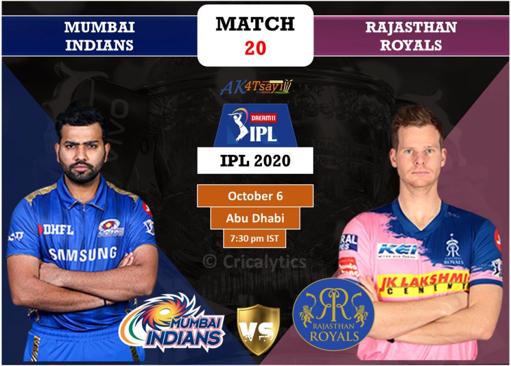 IPL 2020 UAE Match 20 MI vs RR predicted 11, preview, and key players