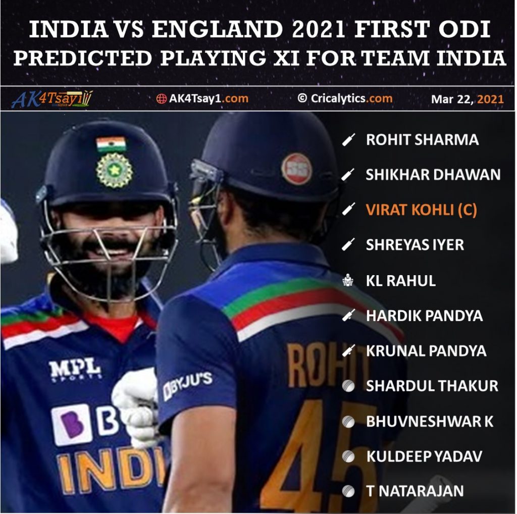 India vs England 2021 predicted playing 11 for first, 1st ODI