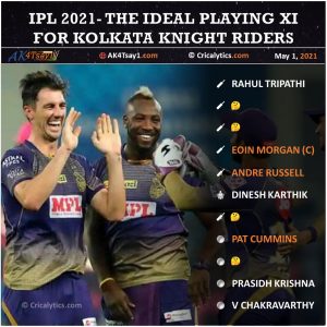 IPL 2021 ideal playing 11 for Kolkata Knight Riders, KKR