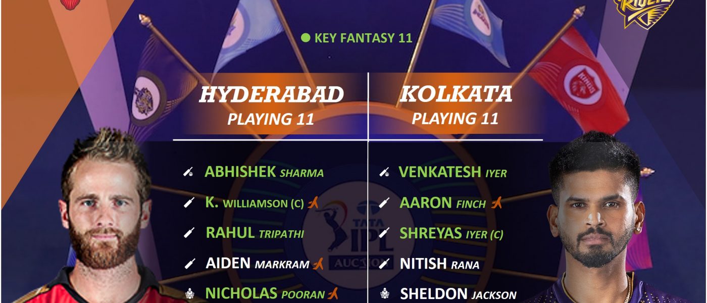 ipl 2022 srh vs kkr match 25 best predicted playing 11 for both teams