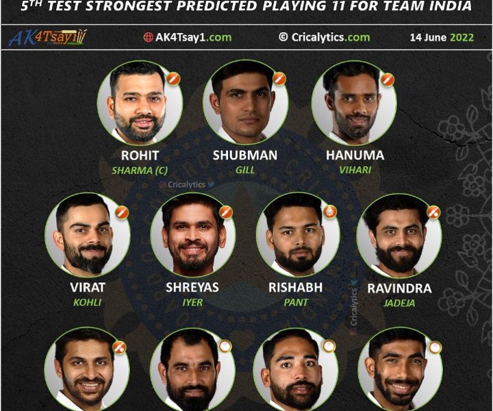india vs england 2022 5th test strongest predicted playing 11 for team india